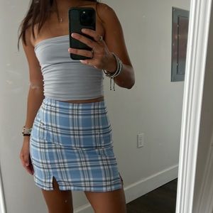 Brandy Melville plaid blue skirt
